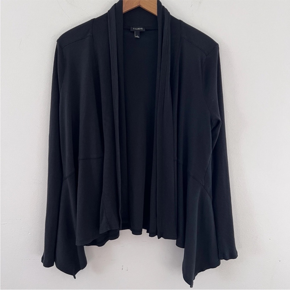 Talbots Elegant Black Open Cardigan